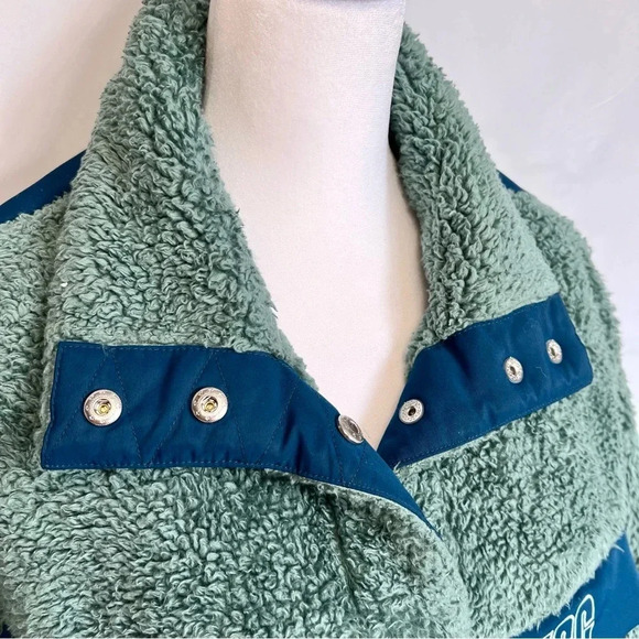 Ugg Gayle Sherpa Half Zip Fleece Jacket Hidden Pocket Green Womens size Small - Picture 4 of 17